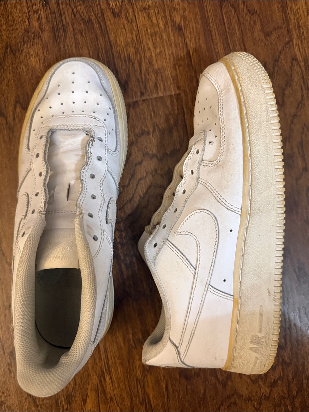 Nike White Low-Top Leather Sneakers with Off-White Sole
